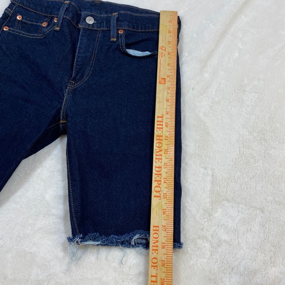 Levi's 510 Premium Denim Shorts Frayed Hem Dark Wash Casual Women's W29 - Picture 5 of 11